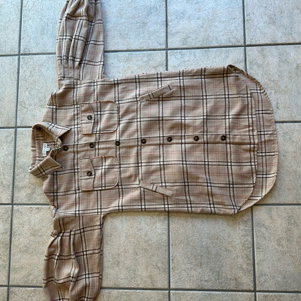 10. She & Sky Plaid Shacket Small